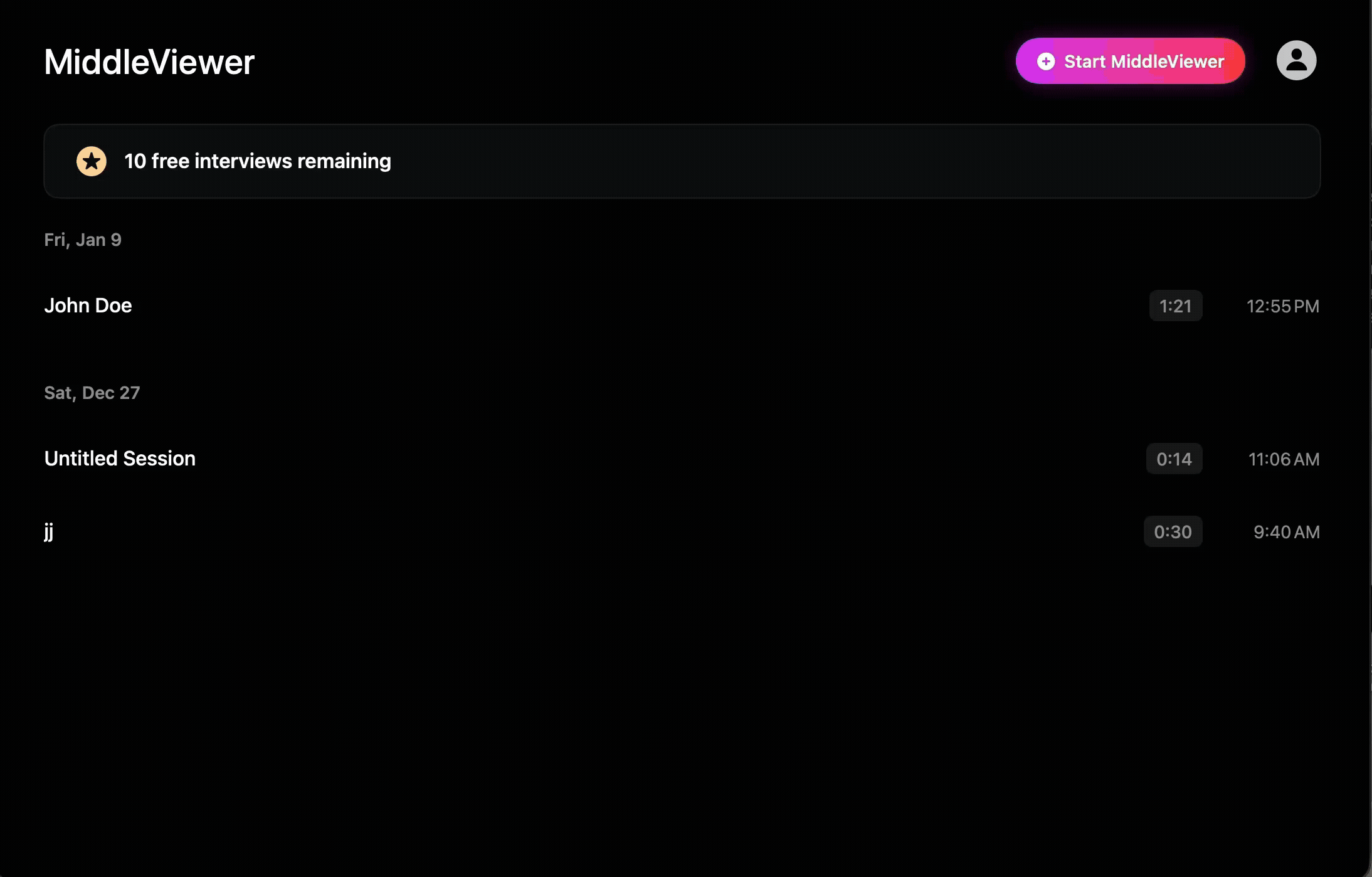 MiddleViewer Interface Demo